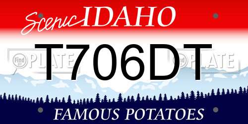 T706DT Idaho License Plate