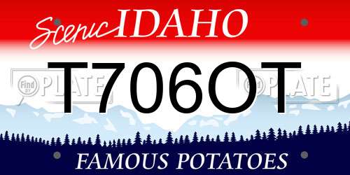 T706OT Idaho License Plate