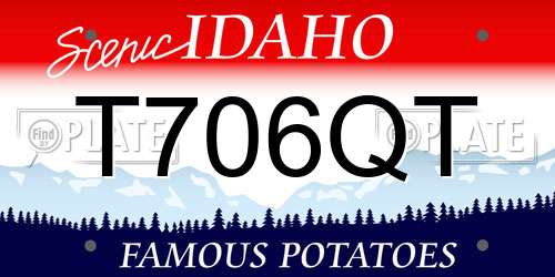 T706QT Idaho License Plate