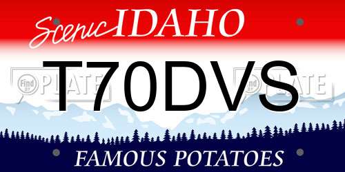 T70DVS Idaho License Plate