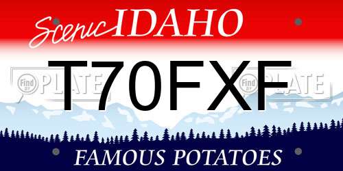 T70FXF Idaho License Plate