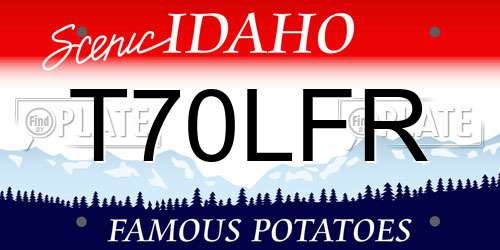 T70LFR Idaho License Plate