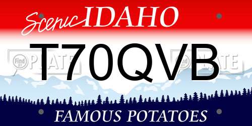 T70QVB Idaho License Plate