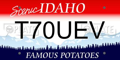 T70UEV Idaho License Plate