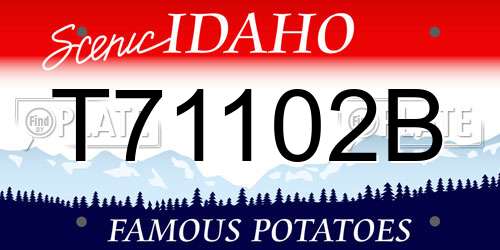 T71102B Idaho License Plate