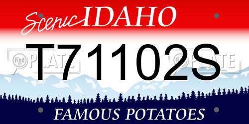 T71102S Idaho License Plate