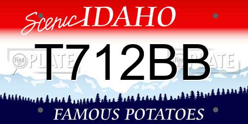 T712BB Idaho License Plate