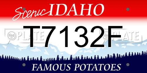 T7132F Idaho License Plate
