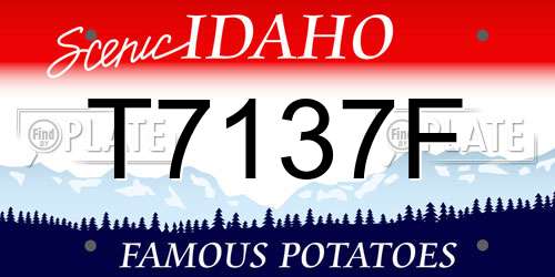 T7137F Idaho License Plate