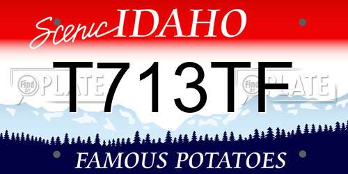 T713TF Idaho License Plate