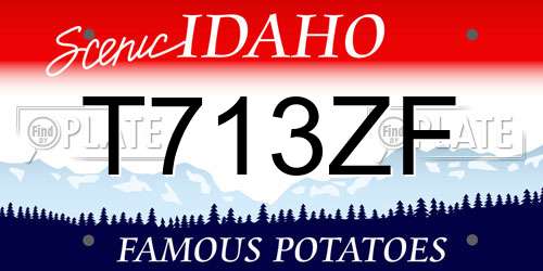 T713ZF Idaho License Plate