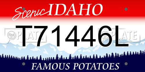 T71446L Idaho License Plate