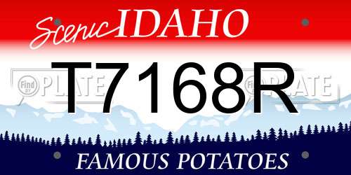 T7168R Idaho License Plate