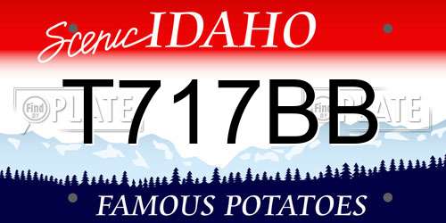 T717BB Idaho License Plate