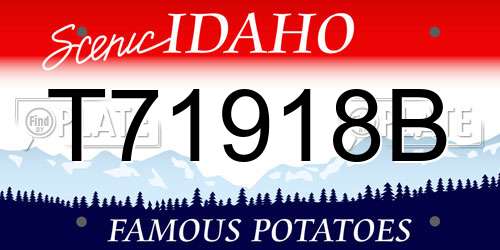 T71918B Idaho License Plate