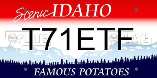 T71ETF Idaho License Plate