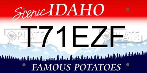 T71EZF Idaho License Plate