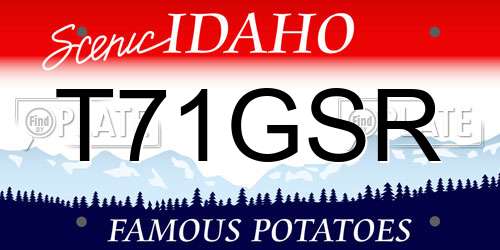 T71GSR Idaho License Plate