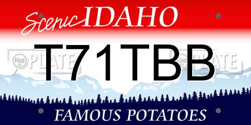 T71TBB Idaho License Plate