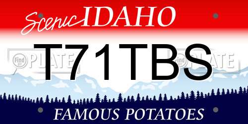 T71TBS Idaho License Plate