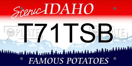 T71TSB Idaho License Plate