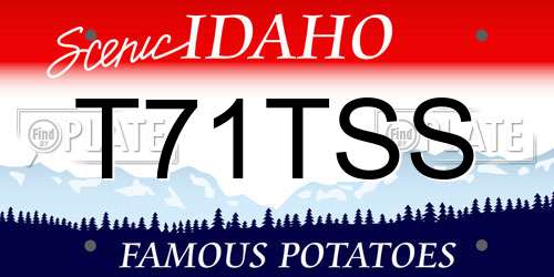 T71TSS Idaho License Plate