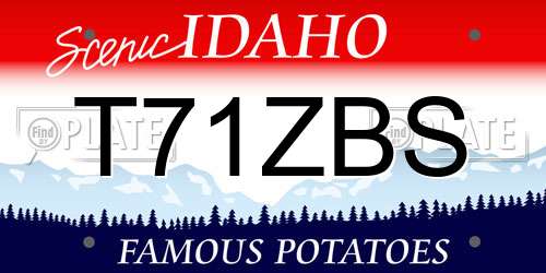 T71ZBS Idaho License Plate