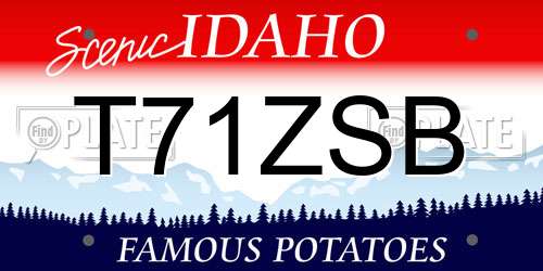 T71ZSB Idaho License Plate