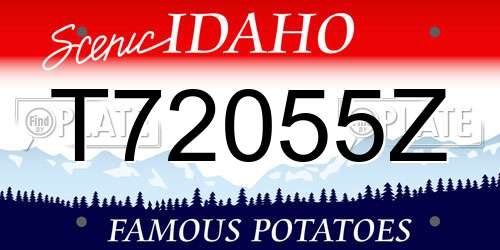 T72055Z Idaho License Plate