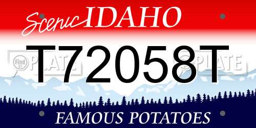 T72058T Idaho License Plate