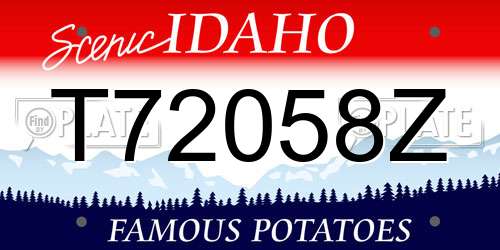 T72058Z Idaho License Plate