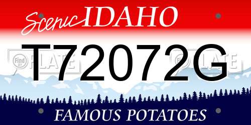 T72072G Idaho License Plate