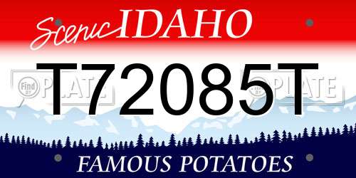 T72085T Idaho License Plate