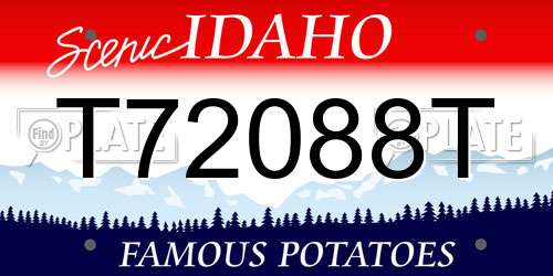 T72088T Idaho License Plate