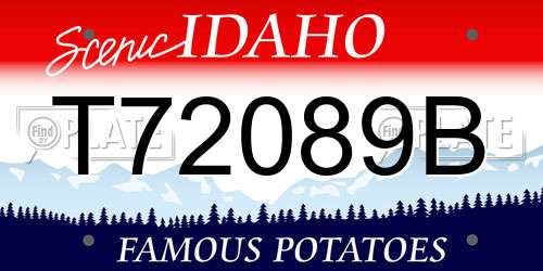 T72089B Idaho License Plate