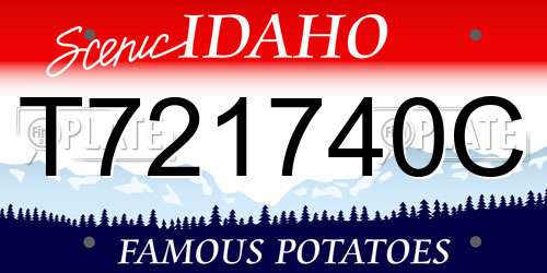 T721740C Idaho License Plate