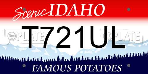 T721UL Idaho License Plate