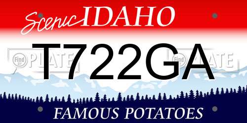 T722GA Idaho License Plate