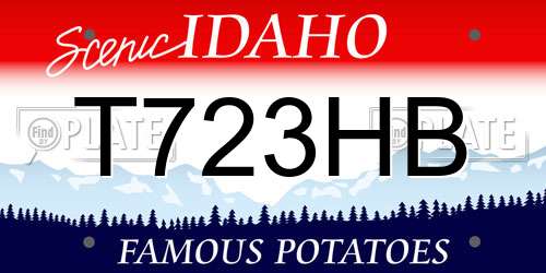 T723HB Idaho License Plate