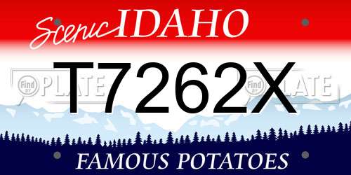 T7262X Idaho License Plate