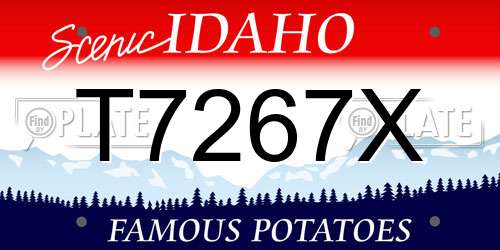 T7267X Idaho License Plate