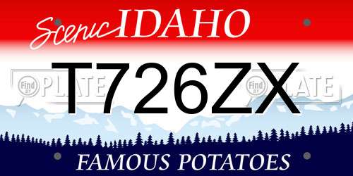 T726ZX Idaho License Plate