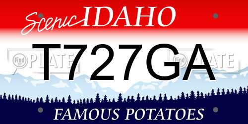 T727GA Idaho License Plate