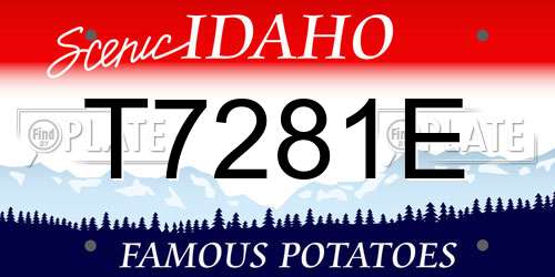 T7281E Idaho License Plate