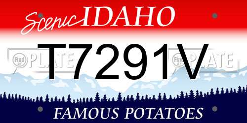 T7291V Idaho License Plate