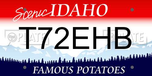 T72EHB Idaho License Plate