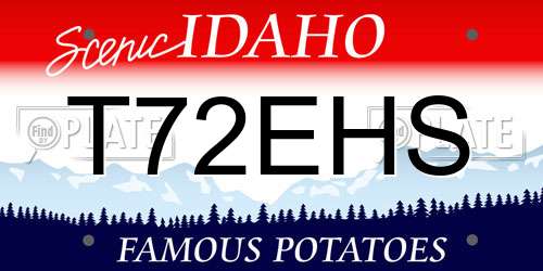 T72EHS Idaho License Plate