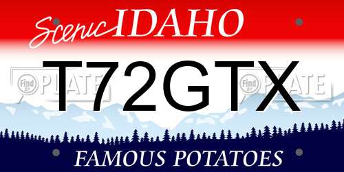 T72GTX Idaho License Plate