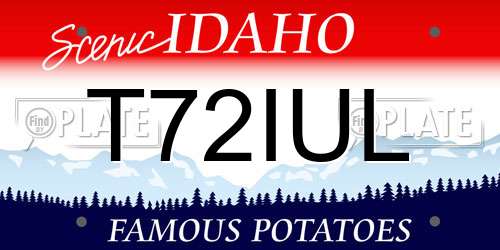 T72IUL Idaho License Plate