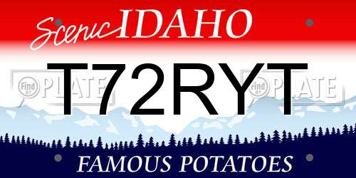 T72RYT Idaho License Plate